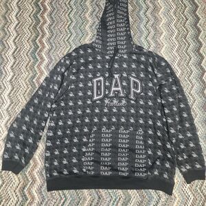 Gap Men's Black and Grey Hoodie